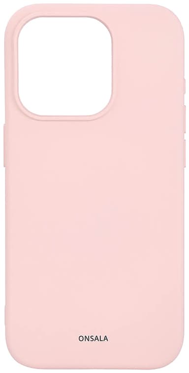 Onsala iPhone 15 Pro Silicone suojakuori (vaaleanpunainen)