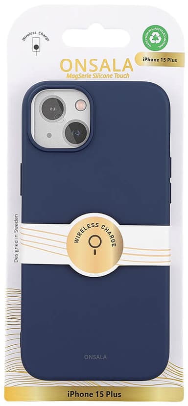 Onsala iPhone 15 Plus Silicone suojakuori (sininen)