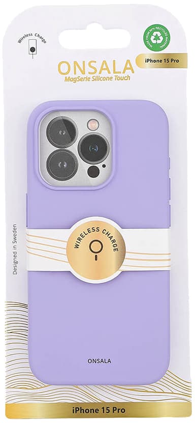 Onsala iPhone 15 Pro Silicone suojakuori (violetti)