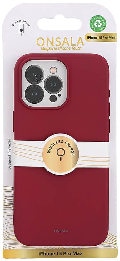 Onsala iPhone 15 Pro Max Silicone suojakuori (punainen)