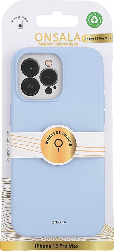 Onsala iPhone 15 Pro Max Silicone suojakuori (vaaleansininen)