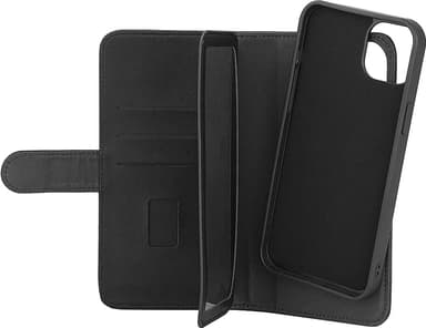 Gear 2in1 iPhone 15 Plus lompakkokotelo (7 korttipaikkaa, musta)