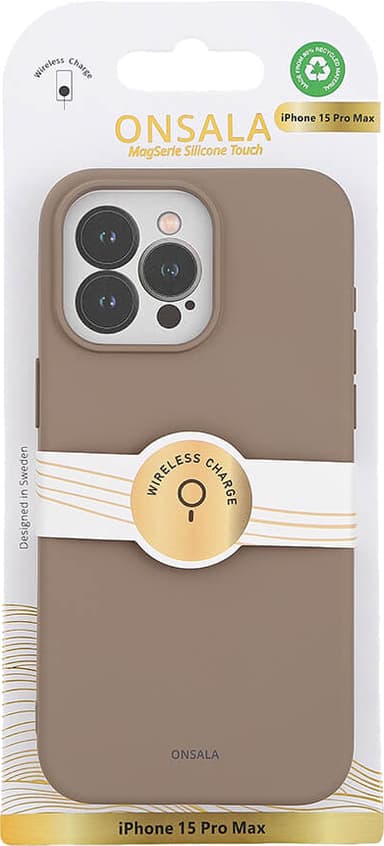 Onsala iPhone 15 Pro Max Silicone suojakuori (beige)