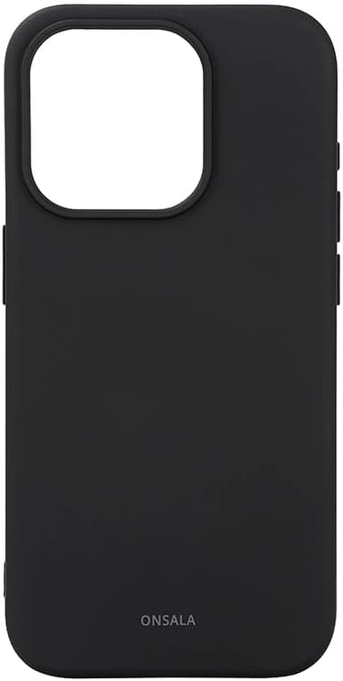 Onsala iPhone 15 Pro Silicone suojakuori (musta)