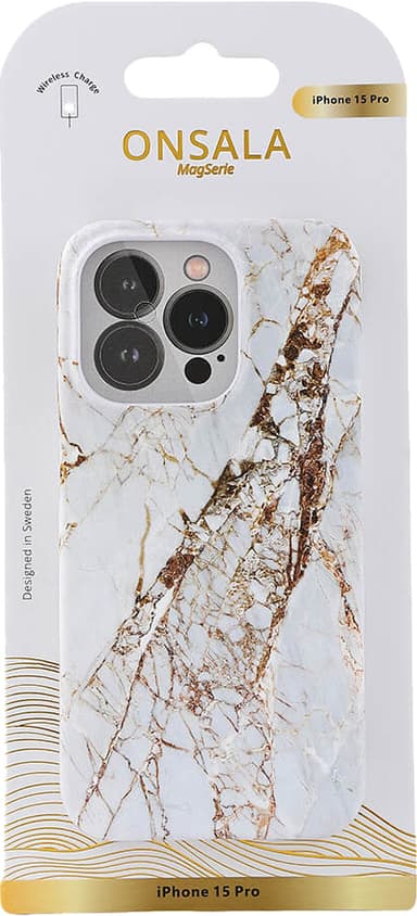 Onsala iPhone 15 Pro MagSeries suojakuori (valkoinen)