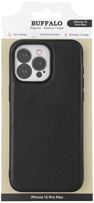 Buffalo iPhone 15 Pro Max MagSeries suojakuori (musta)