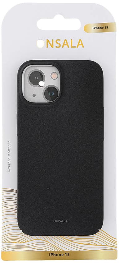 Onsala iPhone 15 Sand Burst suojakuori (musta)
