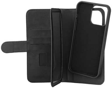Gear 2in1 iPhone 15 Pro Max lompakkokotelo (7 korttipaikkaa, musta)