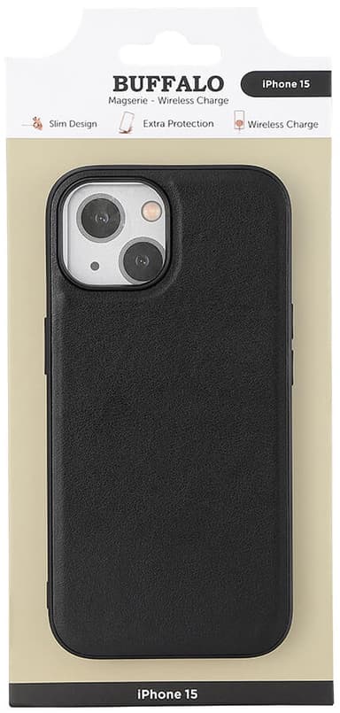Buffalo iPhone 15 MagSeries suojakuori (musta)