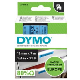 DYMO D1 merkkausteippi, 19mm, sininen/musta teksti, 7m - 40806