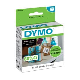 DYMO LabelWriter nelikulmaiset yleisetiketit, 25x25mm, 750 kpl, valk