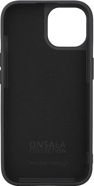 Onsala iPhone 15 Silicone suojakuori (musta)