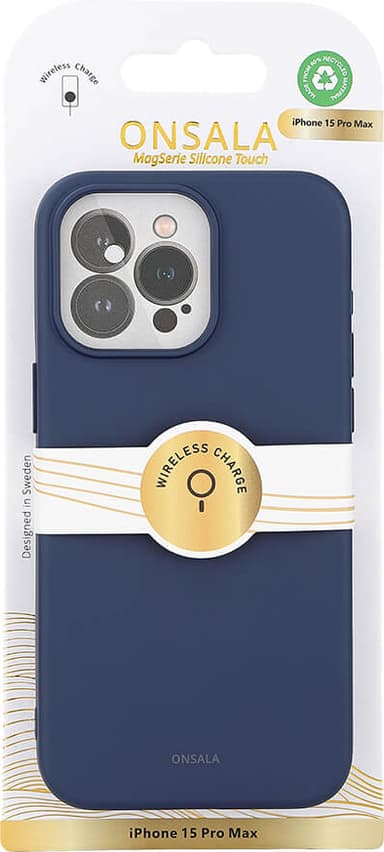 Onsala iPhone 15 Pro Max Silicone suojakuori (sininen)