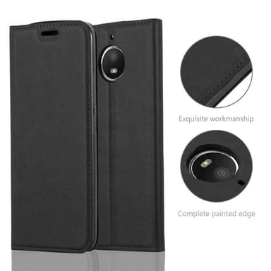 Motorola MOTO E4 PLUS Suojakuori Lompakkokotelo (Musta)