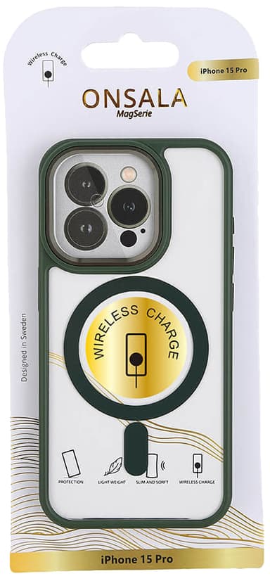Onsala iPhone 15 Pro Bumb MagSeries suojakuori (vihreä)