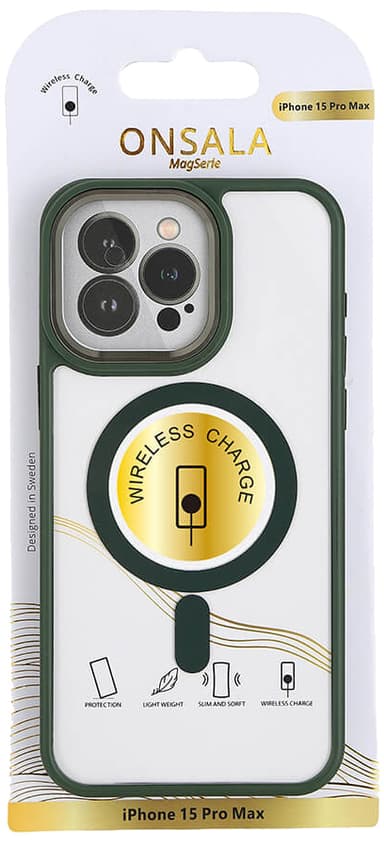 Onsala iPhone 15 Pro Max Bumb MagSeries suojakuori (vihreä)