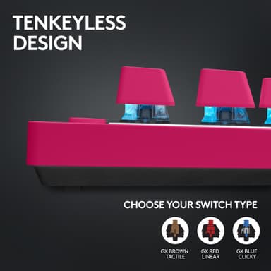 Logitech G PRO X TKL Lightspeed Tactile pelinäppäimistö (pinkki)