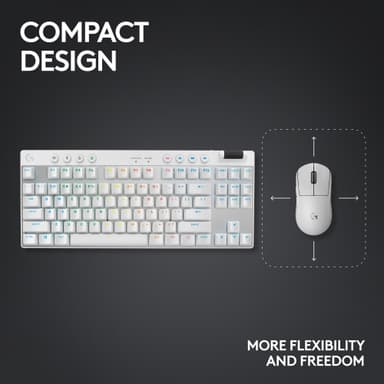 Logitech G PRO X TKL Lightspeed Tactile -pelinäppäimistö (valkoinen)