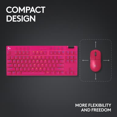 Logitech G PRO X TKL Lightspeed Tactile pelinäppäimistö (pinkki)