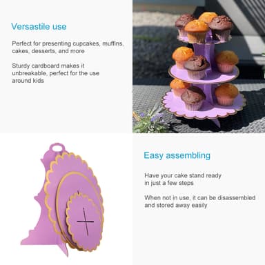 Etagere Muffiniteline Cupcake teline (violetti)