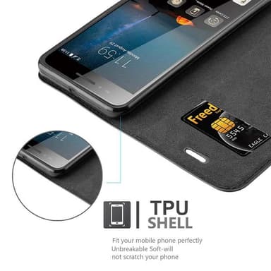 ZTE Blade A612 Suojakuori Lompakkokotelo (Musta)