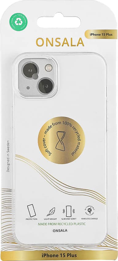 Onsala iPhone 15 Plus suojakuori (läpinäkyvä)