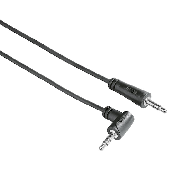 Hama audio johto 3,5mm - 3,5mm 90° kulmassa (musta)