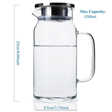 Karahvi Jug Teekannu Kahvipannu 1,2 L (läpinäkyvä)