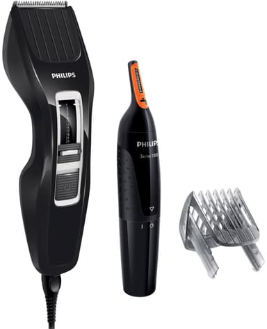 Philips hiustenleikkuukone HC3410/85 ja nenäkarvatrimmeri