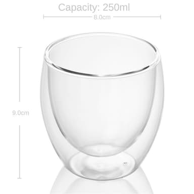 2x Termoslasi 200-300 ml Kahvikuppi Teelasi Kahvilasi
