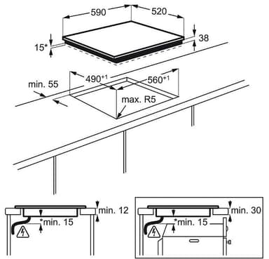 Electrolux keittotaso HOC610F (musta)