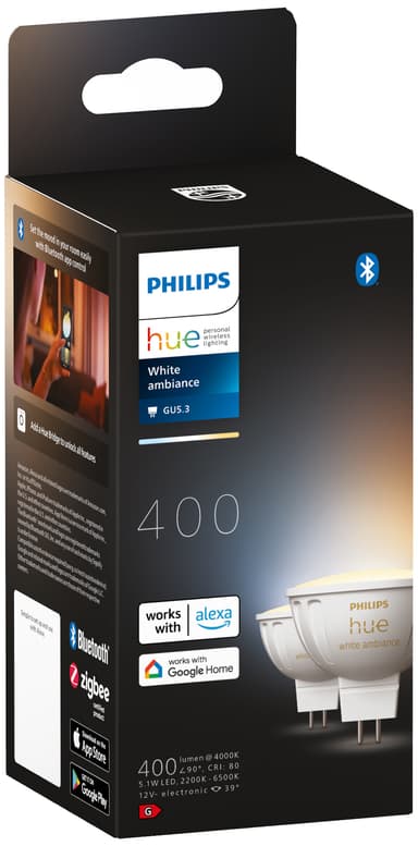 Philips Hue WA MR16 LED lamppu 5,1 W GU5.3 2 kpl