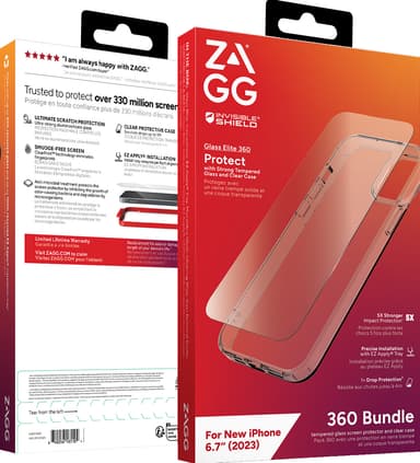 Zagg iPhone 15 Plus Glass Elite 360 kotelopakkaus (läpinäkyvä)