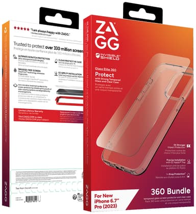 Zagg iPhone 15 Pro Max Glass Elite 360 kotelopakkaus (läpinäkyvä)