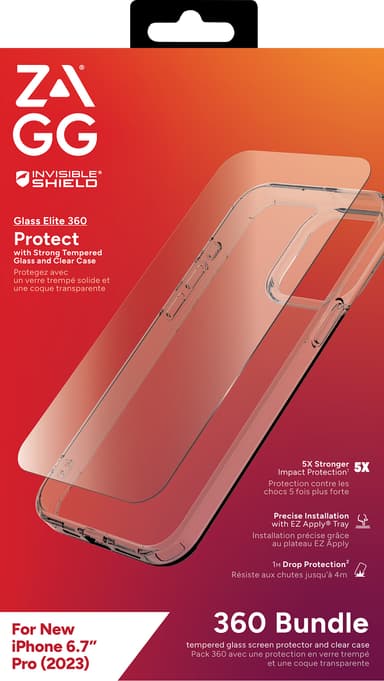 Zagg iPhone 15 Pro Max Glass Elite 360 kotelopakkaus (läpinäkyvä)