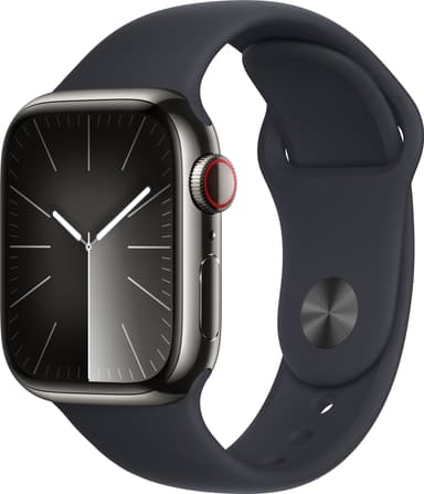 Apple Watch S9 41mm GPS+CEL (grafiitti SS/keskiyönsin. Sport Band) S/M