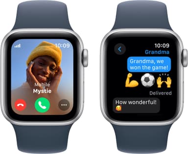 Apple Watch SE 2nd Gen 40mm LTE (hopea alu./m.sin. urheiluranneke M/L)