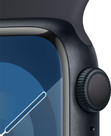 Apple Watch S9 41mm GPS (keskiyö alu./keskiyönsin. Sport Band) S/M