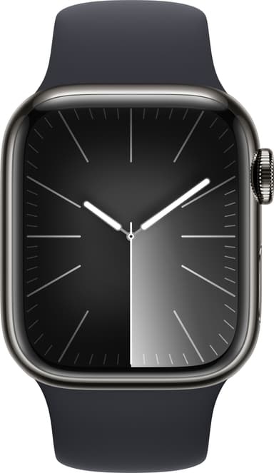 Apple Watch S9 45mm GPS+CEL (grafiitti SS/keskiyönsin. Sport Band) S/M