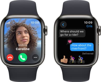 Apple Watch S9 45mm GPS+CEL (grafiitti SS/keskiyönsin. Sport Band) S/M