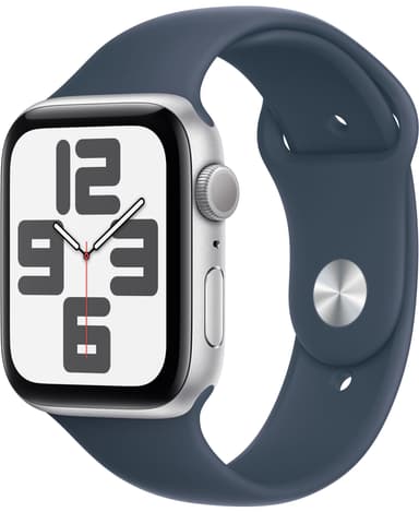 Apple Watch SE 2nd Gen 44mm GPS (hopea alu./m.sin. urheiluranneke M/L)