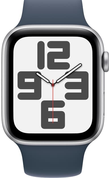 Apple Watch SE 2nd Gen 44mm GPS (hopea alu./m.sin. urheiluranneke M/L)