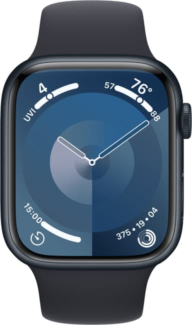 Apple Watch S9 45mm GPS (keskiyö alu./keskiyönsin. Sport Band) S/M