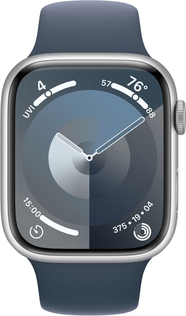Apple Watch S9 45mm GPS (hopea alu./myrskynsininen Sport Band) S/M