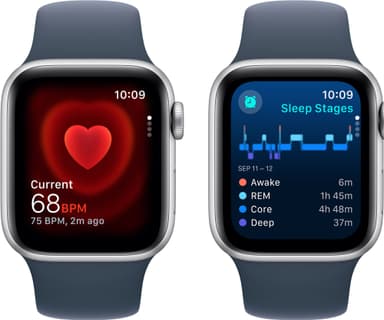 Apple Watch SE 2nd Gen 40mm GPS (hopea alu./m.sin. urheiluranneke M/L)