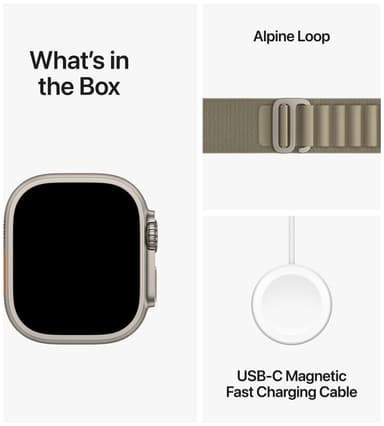 Apple Watch Ultra 2 49 mm GPS+CEL titaani M (oliivi/Alpine Loop)