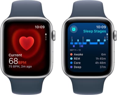 Apple Watch SE 2nd Gen 44mm LTE (hopea alu./m.sin. urheiluranneke M/L)