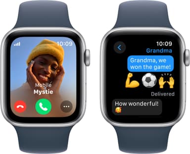 Apple Watch SE 2nd Gen 44mm LTE (hopea alu./m.sin. urheiluranneke M/L)