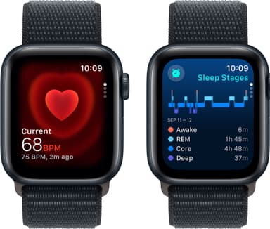 Apple Watch SE 2nd Gen 40mm GPS (keskiyö alu./keskiyö urheiluranneke)