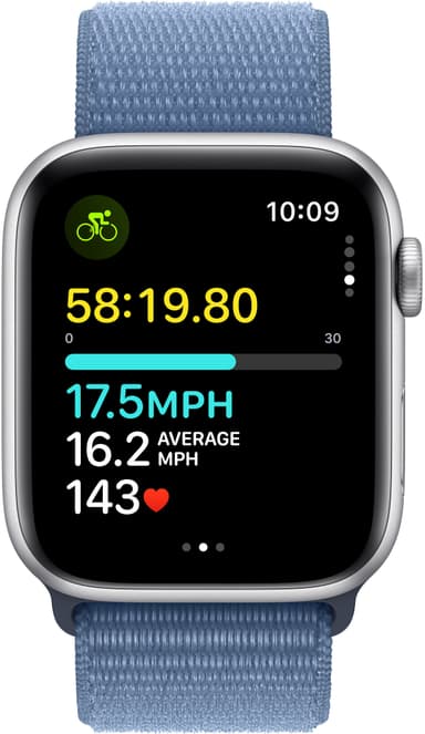 Apple Watch SE 2nd Gen 44mm GPS (hopea alu./talvensin. urheiluranneke)